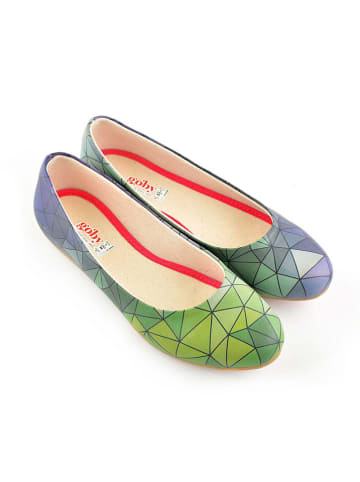 Goby Leder-Ballerinas in Bunt