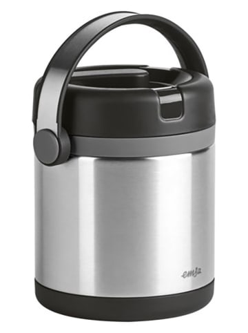 Emsa Roestvrijstalen isoleervoedselcontainer "Mobility" zilverkleurig/zwart - 1,2 l