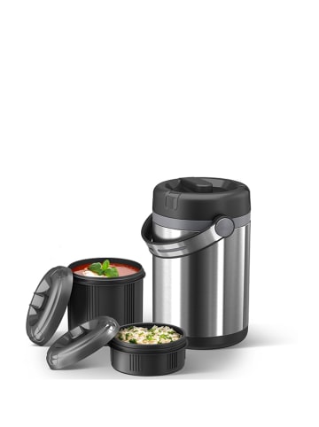Emsa Isoleervoedselcontainer zilverkleurig/zwart - 1,7 l