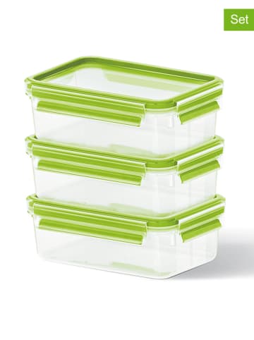 Emsa 3-delige set: vershouddozen 'Clip & Close' groen - 3x 500ml