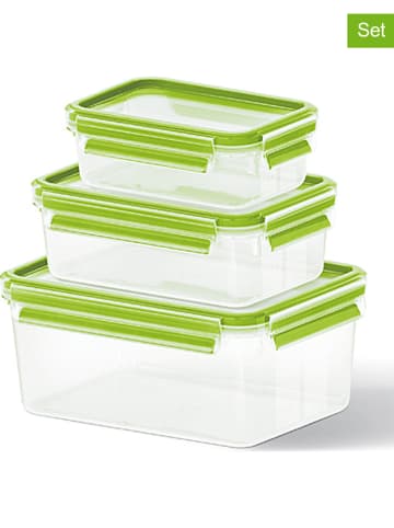 Emsa 3-delige set: voorraaddozen "Clip & Close" lichtgroen