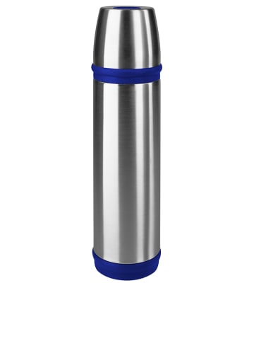 Emsa Isolierflasche "Captain" in Chrom/ Blau - 500 ml