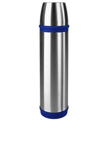 Emsa Isolierflasche "Captain" in Chrom/ Blau - 700 ml