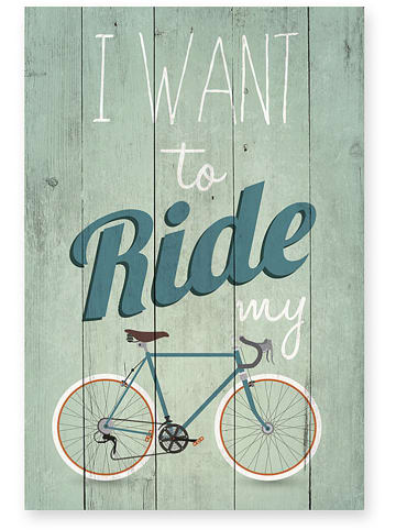 Really Nice Things Druk na drewnie "I want to Ride" - 40 x 60 cm