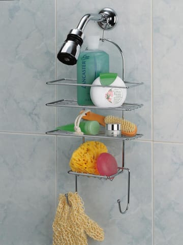 Rayen Organizer w kolorze srebrnym pod prysznic - 25,5 x 57 x 10 cm