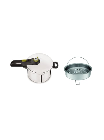 Tefal 2tlg. Set: Edelstahl-Schnellkochtopf "Secure 5 Neo" - 6 l