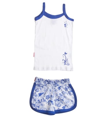 Miss Girly 2tlg. Outfit in Blau/ Weiß