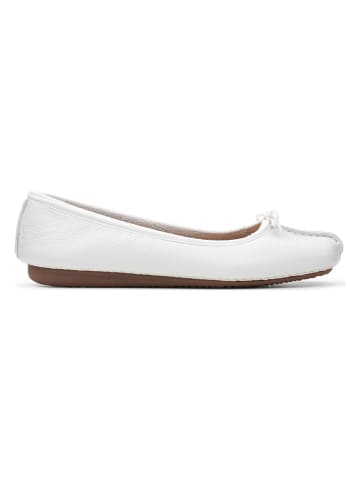 Clarks Leder-Ballerinas in Weiß