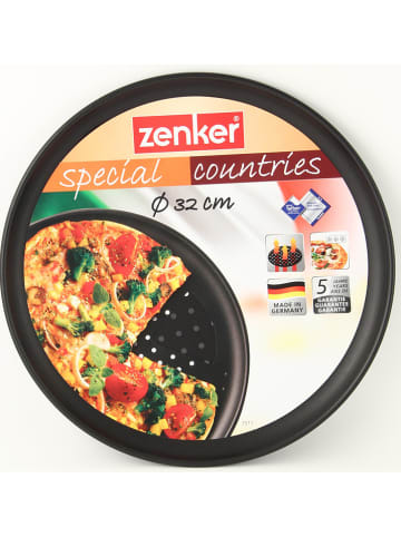 Zenker 2-delige set: pizzavormen "Special Countries" zwart - Ø 32 cm