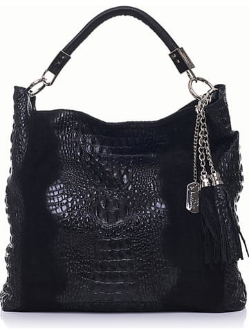 Anna Morellini "Alessandra" leather handbag in black - 38 x 36 x 14 cm