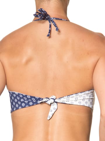 Schiesser Dwustronny biustonosz bikini w kolorze granatowo-kremowym