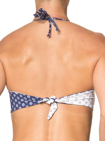 Schiesser Omkeerbare bikinitop donkerblauw/crème