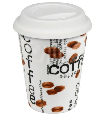 Könitz To-go-beker "Coffe Collage" wit/bruin - 380 ml