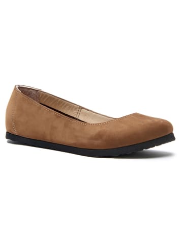Comfortfusse Leren ballerina's lichtbruin