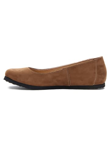 Comfortfusse Skórzane baleriny "Velda" w kolorze jasnobrązowym
