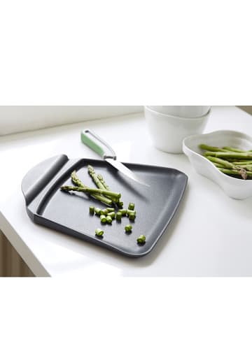 Steel-Function Schneidebrett "Chop & Scoop" in Grau - (B)27 x (T)25 cm