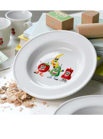 Steel-Function Bord "Happy Heads" wit/meerkleurig - Ø 18,5 cm