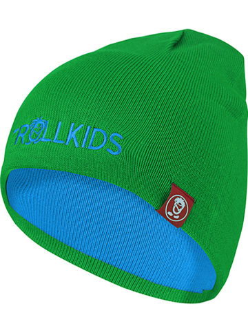 Trollkids Dwustronna czapka beanie "Troll" w kolorze zielono-błękitnym
