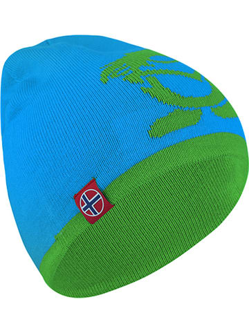 Trollkids Dwustronna czapka beanie "Troll" w kolorze zielono-błękitnym