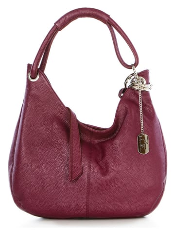 Anna Morellini Leren schoudertas bordeaux - (B)38 x (H)34 x (D)10 cm