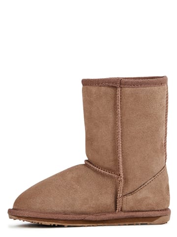 EMU Leder-Winterstiefel "Wallaby Lo" in Taupe