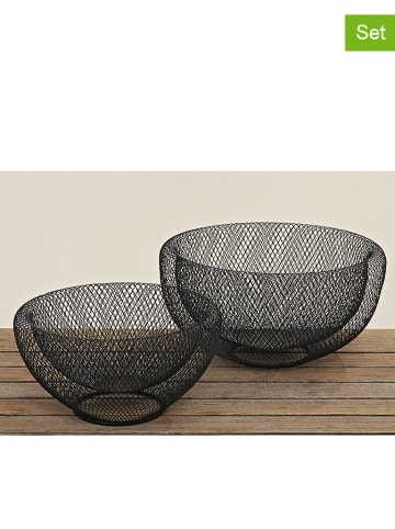 Boltze 2er-Set: Deko-Schalen "Seoul" in Schwarz