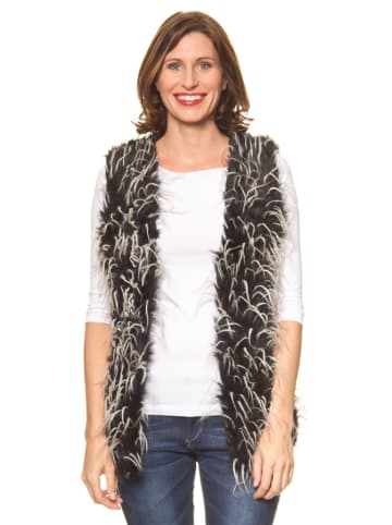 CACHEMIRE PRIVÉ Gilet zwart/crème