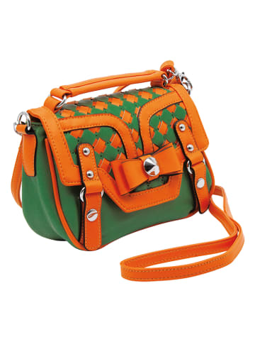small foot Schultertasche "Elma" in Grün/ Orange - (B)22 x (H)17 x (T)7,5 cm