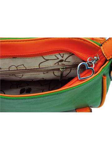 small foot Schultertasche "Elma" in Grün/ Orange - (B)22 x (H)17 x (T)7,5 cm