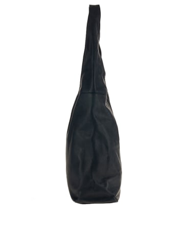 ORE10 Skórzana torebka "Vercelli" w kolorze granatowym - 40 x 30 x 14 cm