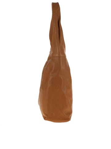 ORE10 Skórzana torebka "Vercelli" w kolorze jasnobrązowym - 40 x 30 x 14 cm