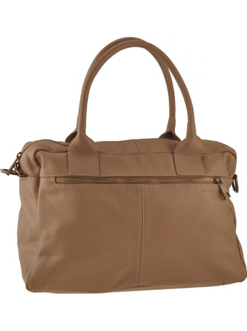 ORE10 Leren handtas "Starna" taupe - (B)34 x (H)26 x (D)14 cm