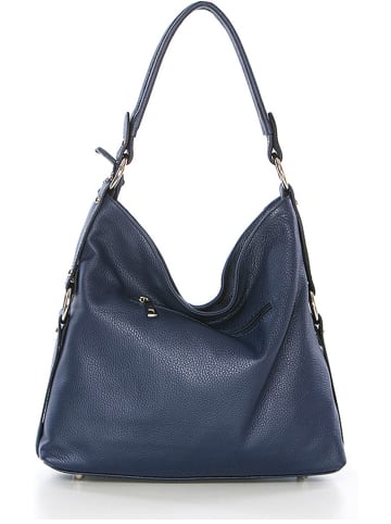 Mia Tomazzi Skórzana torebka w kolorze granatowym - 35 x 29 x 12 cm