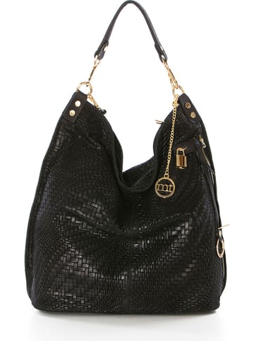 Mia Tomazzi Skórzany shopper bag "Niguarda" w kolorze czarnym - 42 x 38 x 17 cm