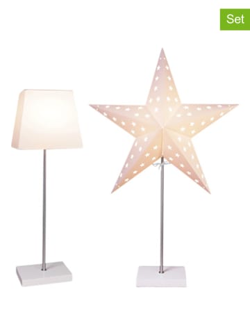 STAR Trading Staande lamp "Combi" crème - (B)43 x (H)65 x (D)17 cm