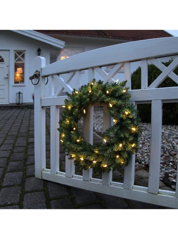 STAR Trading Dekoracyjny wieniec LED "Calgary" w kolorze zielonym - Ø 50 cm