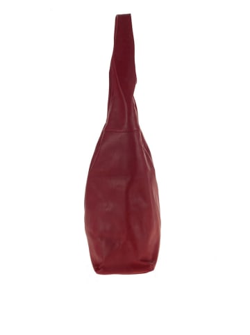 ORE10 Leder-Schultertasche "Vercelli" in Bordeaux - (B)40 x (H)30 x (T)14 cm