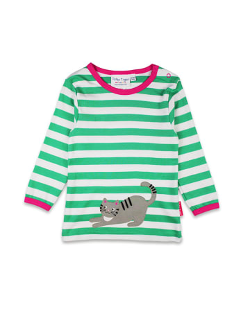 Toby Tiger Koszulka w kolorze zielono-białym