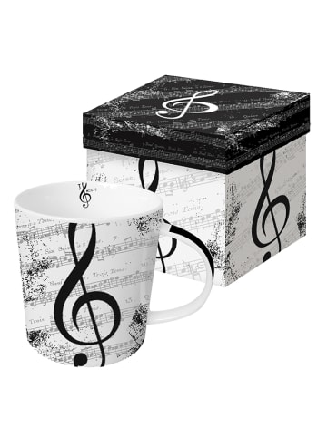 ppd Kubek jumbo "I Love Music" w kolorze czarno-białym - 350 ml