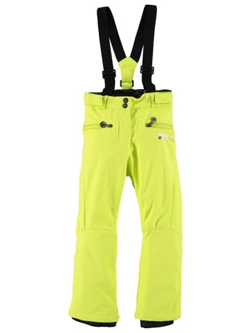 Peak Mountain Softshellowe spodnie narciarskie w kolorze limonkowym