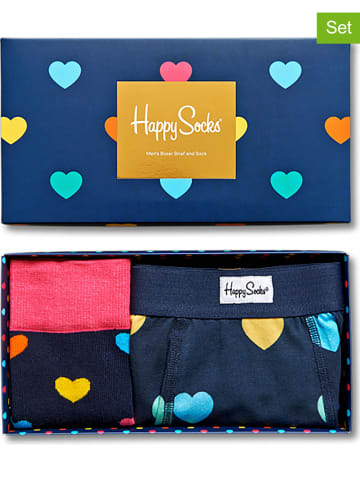 Happy Socks 2-delige geschenkset "Happy Socks" donkerblauw/meerkleurig