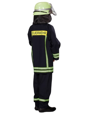 Party x People 2-delig kostuum "Brandweerman" donkerblauw/geel
