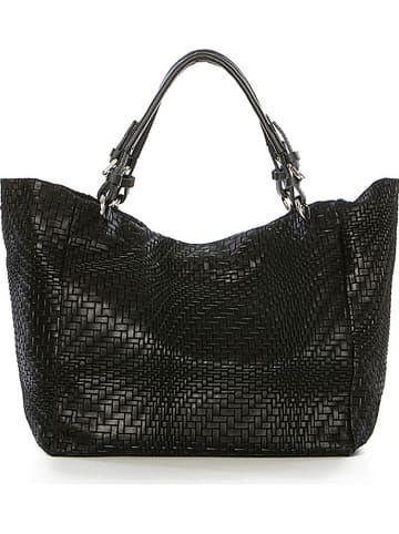 Anna Morellini SkÃ³rzany shopper bag "Solana" w kolorze czarnym - 42 x 30 x 20 cm