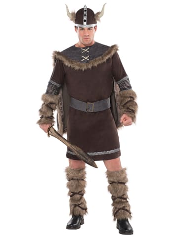 amscan 4-delig kostuum "Viking Warrior" bruin