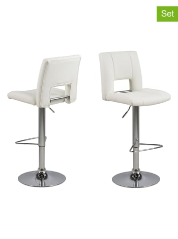 Actona 2er-Set: Barhocker "Sylvia" in Weiß - (B)41,5 x (H)115 x (T)52 cm