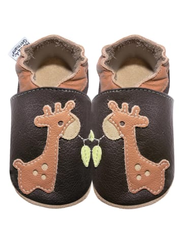 Hobea Skórzane buty niemowlęce w kolorze brązowym