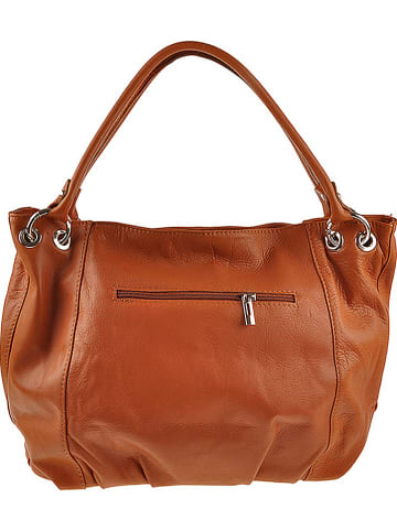 ORE10 Skórzany shopper bag "Carre" w kolorze jasnobrązowym - 45 x 30 x 14 cm