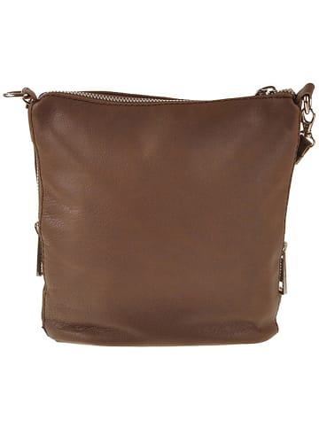 ORE10 Skórzana torebka "Ambly" w kolorze brązowym - 20 x 19 x 10 cm