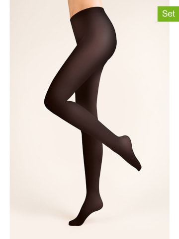 Gabriella 2-delige set: panty's "Microfibre" zwart - 60 denier