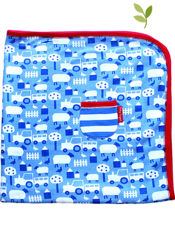 Toby Tiger Deken lichtblauw/wit - (L)70 x (B)70 cm